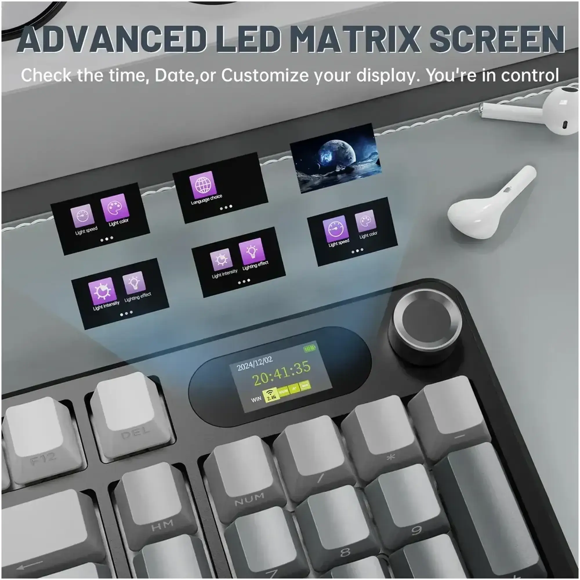 Купити Клавіатура Attack Shark X98 Pro RGB Wireless TFT Moonlit Night (X98PROMN_AS) - фото 3