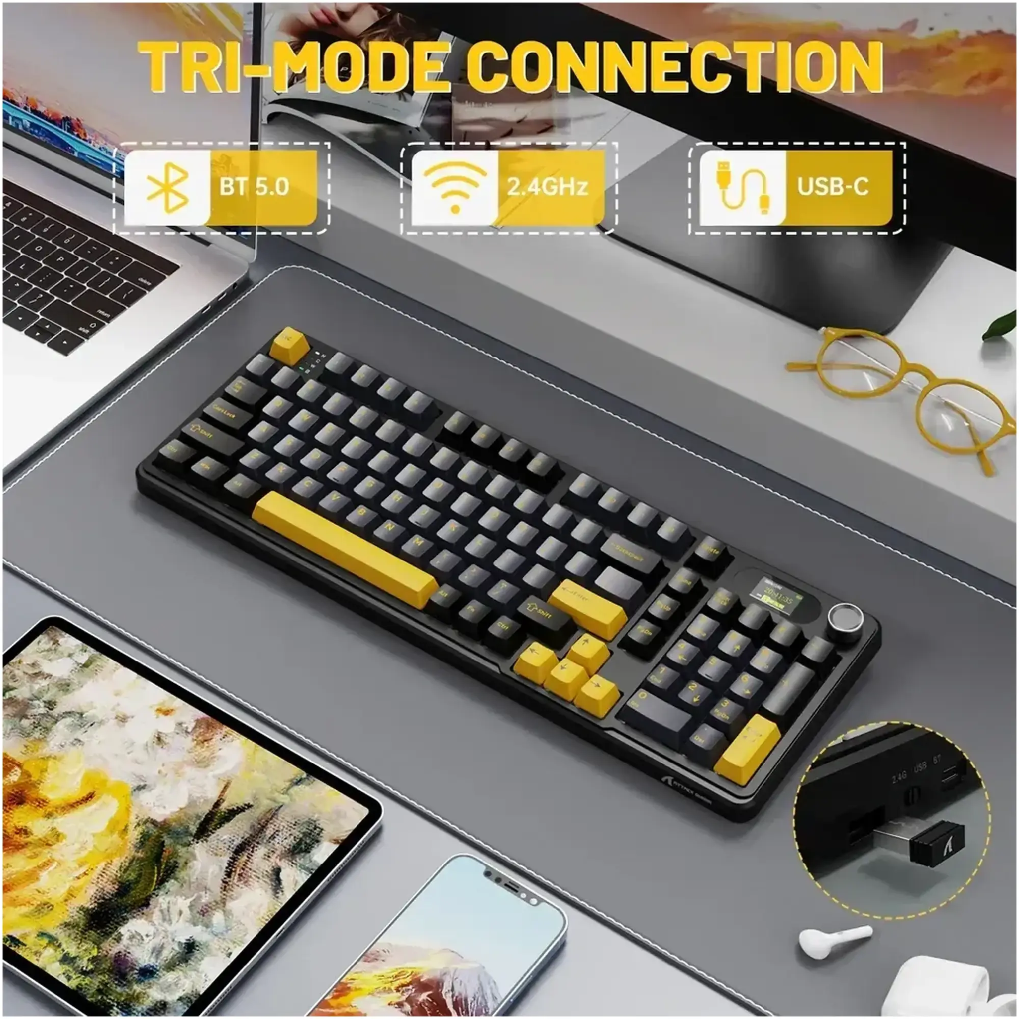 Купити Клавіатура Attack Shark X98 Pro RGB Wireless TFT Star Black (X98PROSB_AS) - фото 2