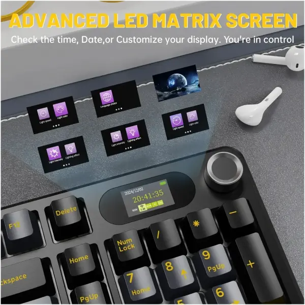 Купити Клавіатура Attack Shark X98 Pro RGB Wireless TFT Star Black (X98PROSB_AS) - фото 4