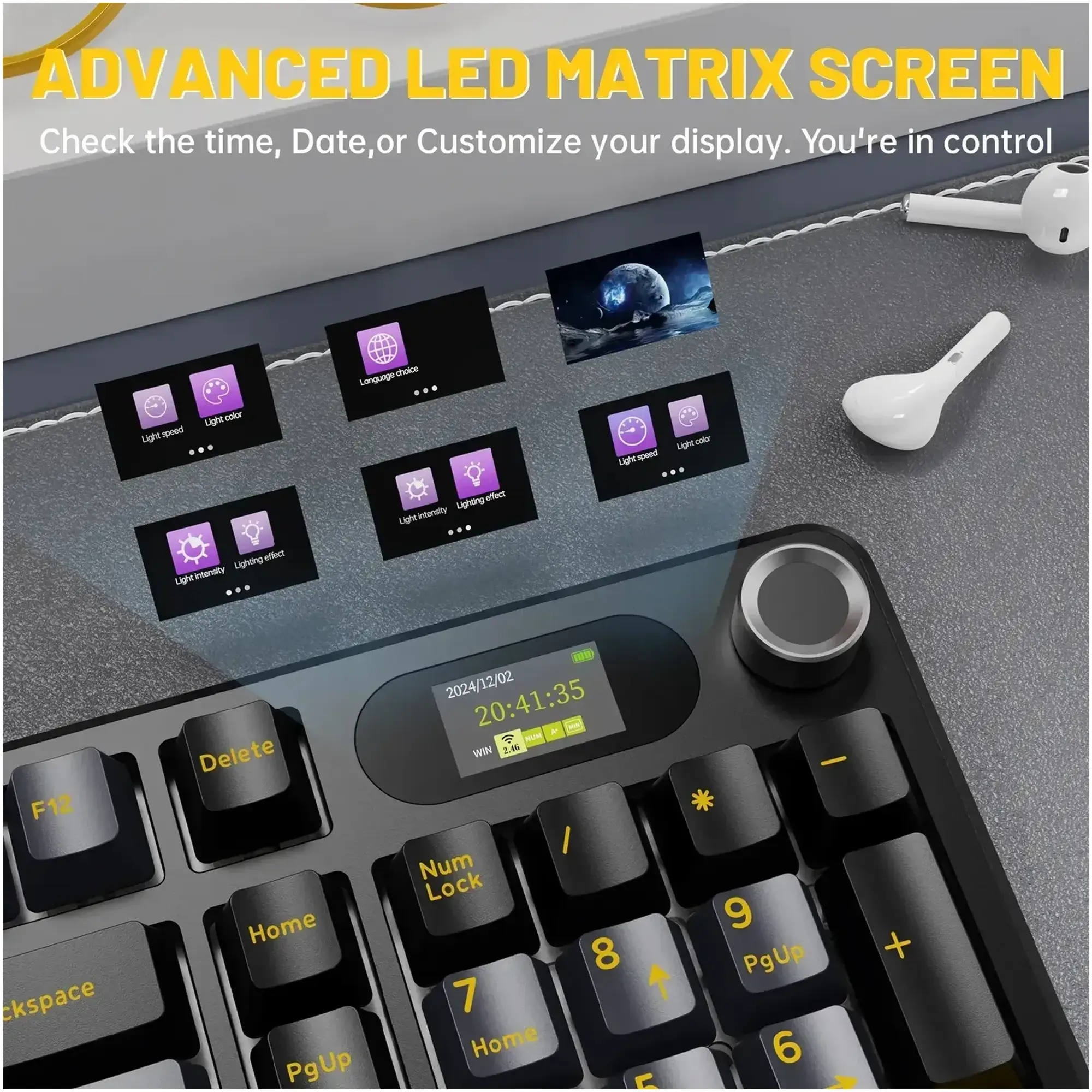 Купити Клавіатура Attack Shark X98 Pro RGB Wireless TFT Star Black (X98PROSB_AS) - фото 4