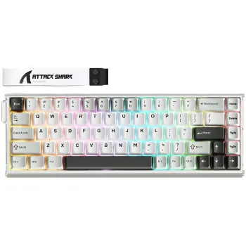 Купити Клавіатура Attack Shark X68 Max HE RGB USB-C Starlight White (X68MAXSW_AS) - фото 1