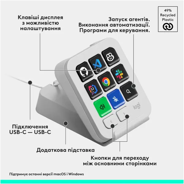 Купить Программируемая консоль Logitech MX Keypad USB Pale Grey (920-013892) - фото 2