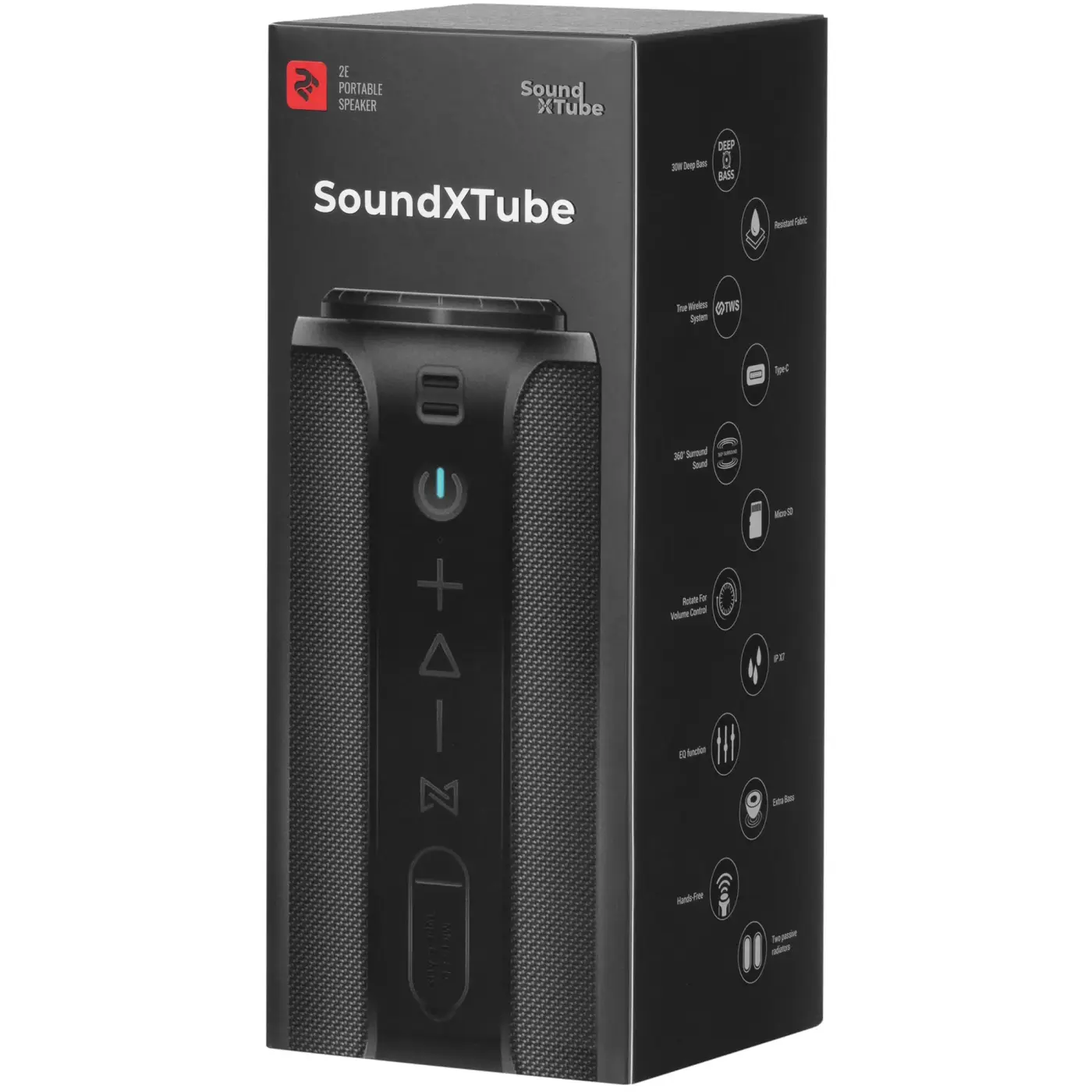 Купити Акустична система 2E SoundXTube TWS MP3 Wireless Waterproof Black (2E-BSSXTWBK) - фото 8