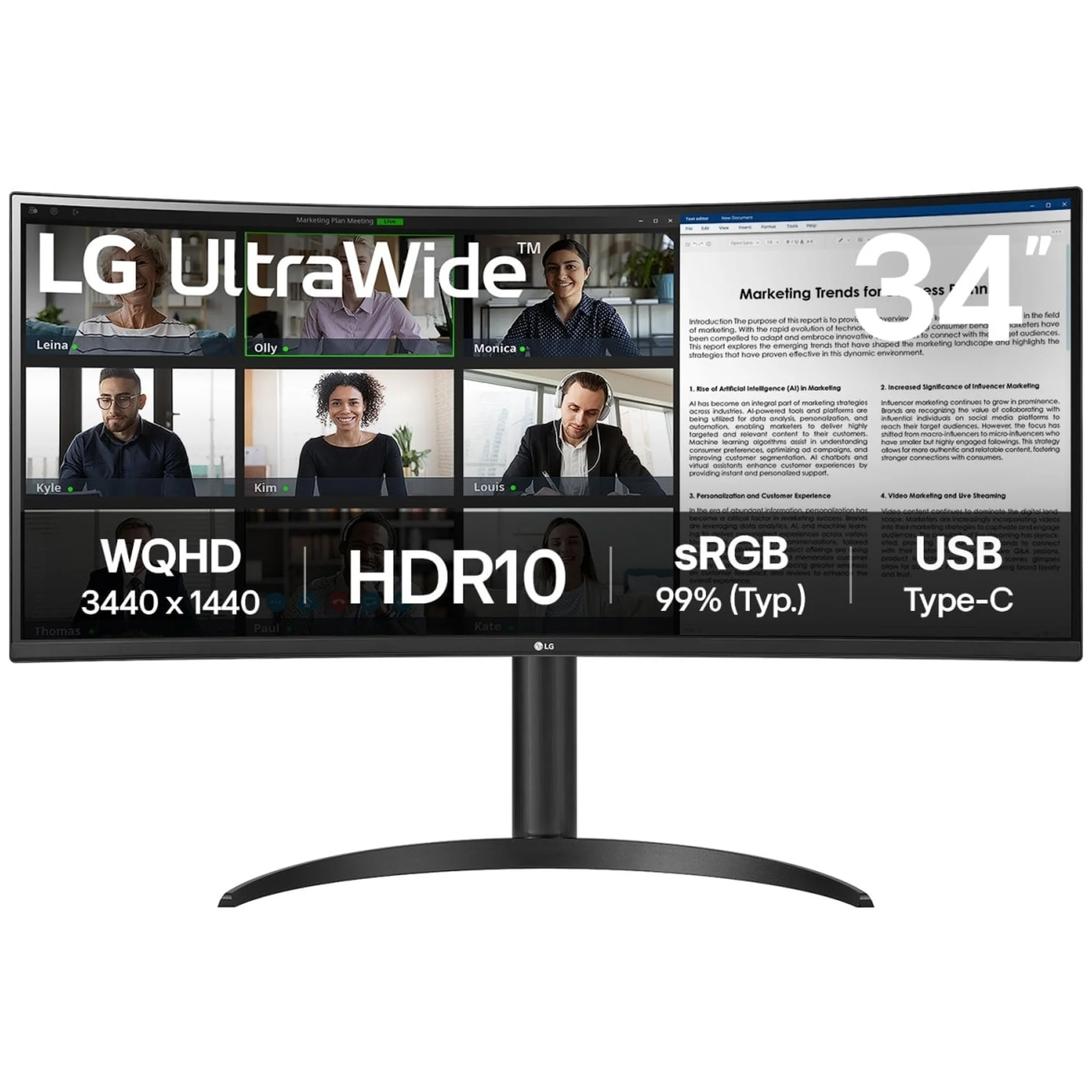Купить Монитор 34" LG 34WR55QK-B (34WR55QK-B.ADRZ) - фото 1