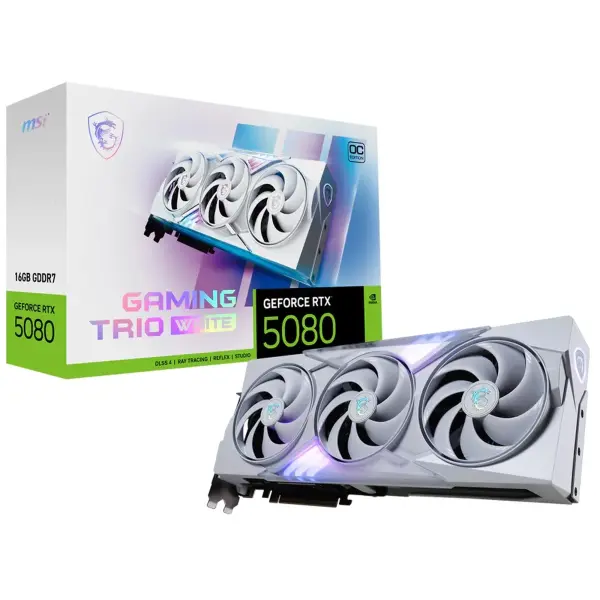 Купить Видеокарта MSI Nvidia GeForce RTX 5080 GAMING TRIO OC WHITE 16G (G5080-16GTCW) - фото 5