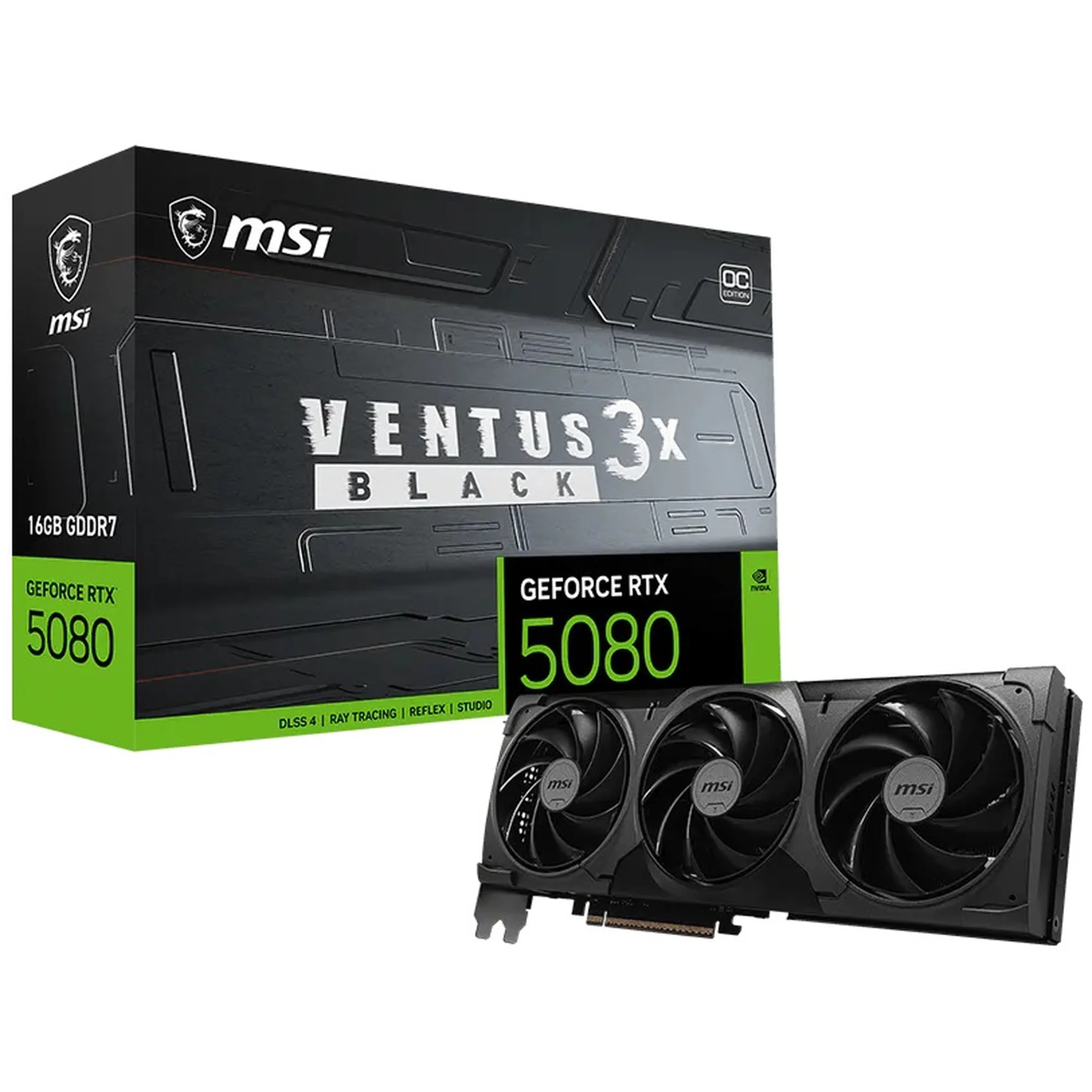 Купить Видеокарта MSI Nvidia GeForce RTX 5080 16G VENTUS 3X OC BLACK (G5080-16V3CB) - фото 7