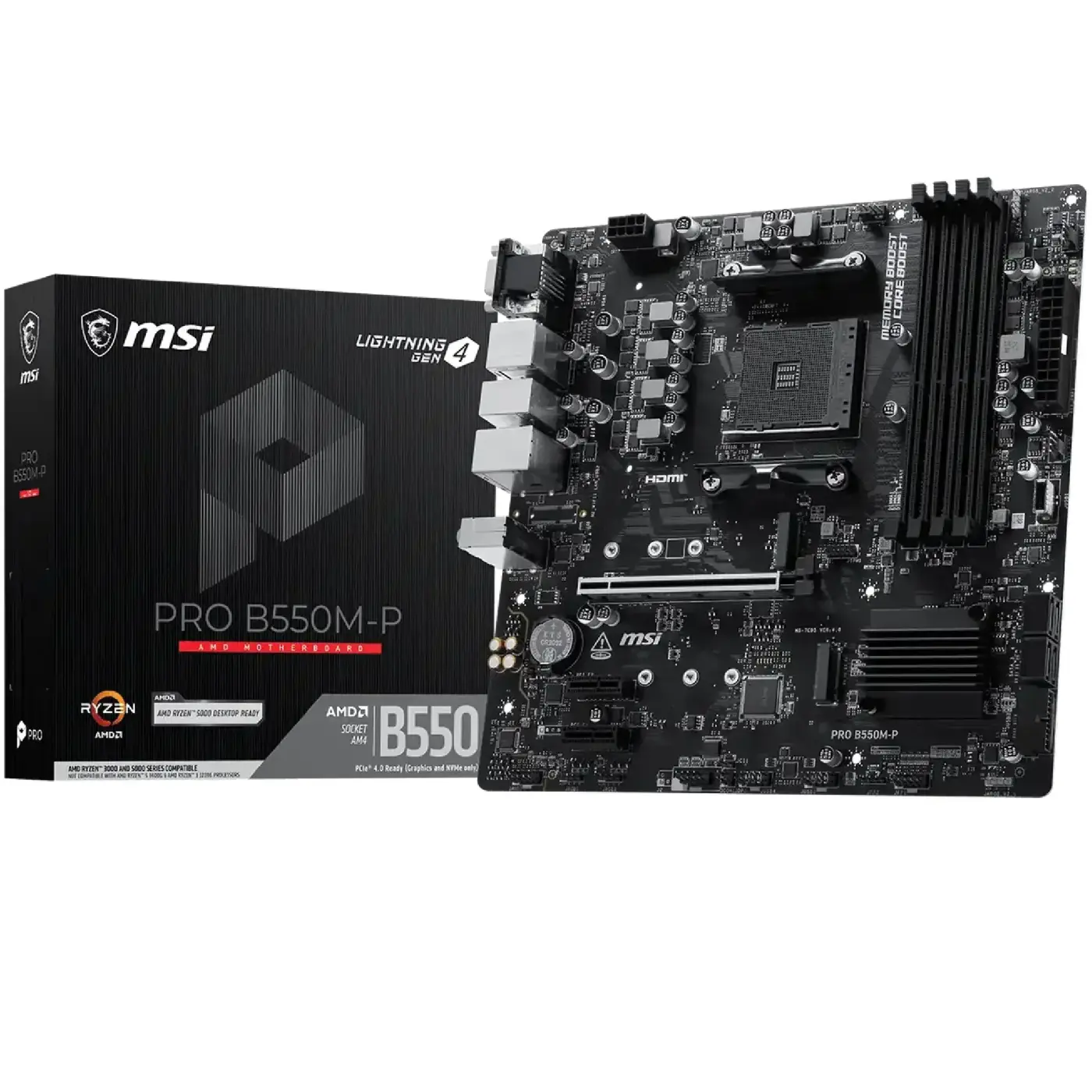 Купити Материнська плата MSI PRO B550M-P (sAM4, AMD B550, DDR4, mATX) - фото 1