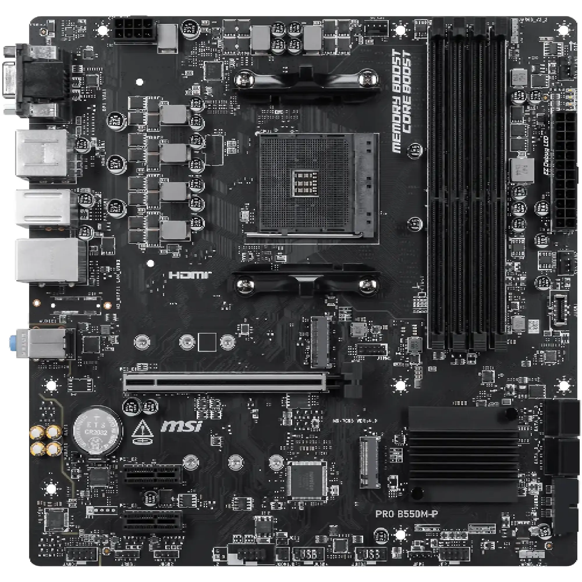 Купити Материнська плата MSI PRO B550M-P (sAM4, AMD B550, DDR4, mATX) - фото 2