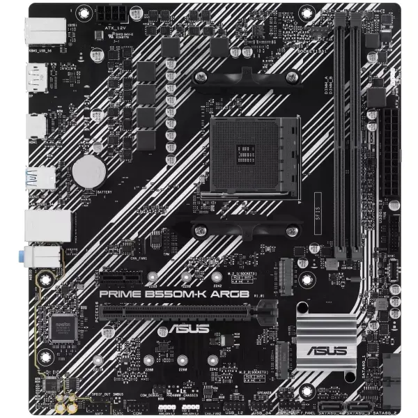 Купити Материнська плата ASUS PRIME B550M-K ARGB (sAM4, AMD B550, DDR4, mATX) - фото 2
