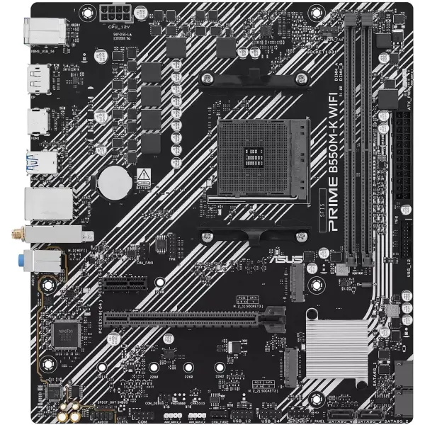 Купити Материнська плата ASUS PRIME B550M-K WIFI (sAM4, AMD B550, DDR4, mATX) - фото 2