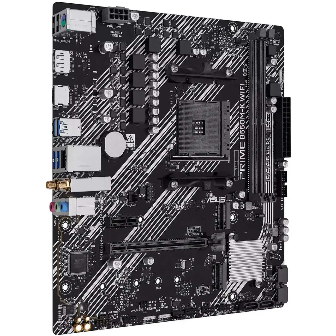 Купити Материнська плата ASUS PRIME B550M-K WIFI (sAM4, AMD B550, DDR4, mATX) - фото 3
