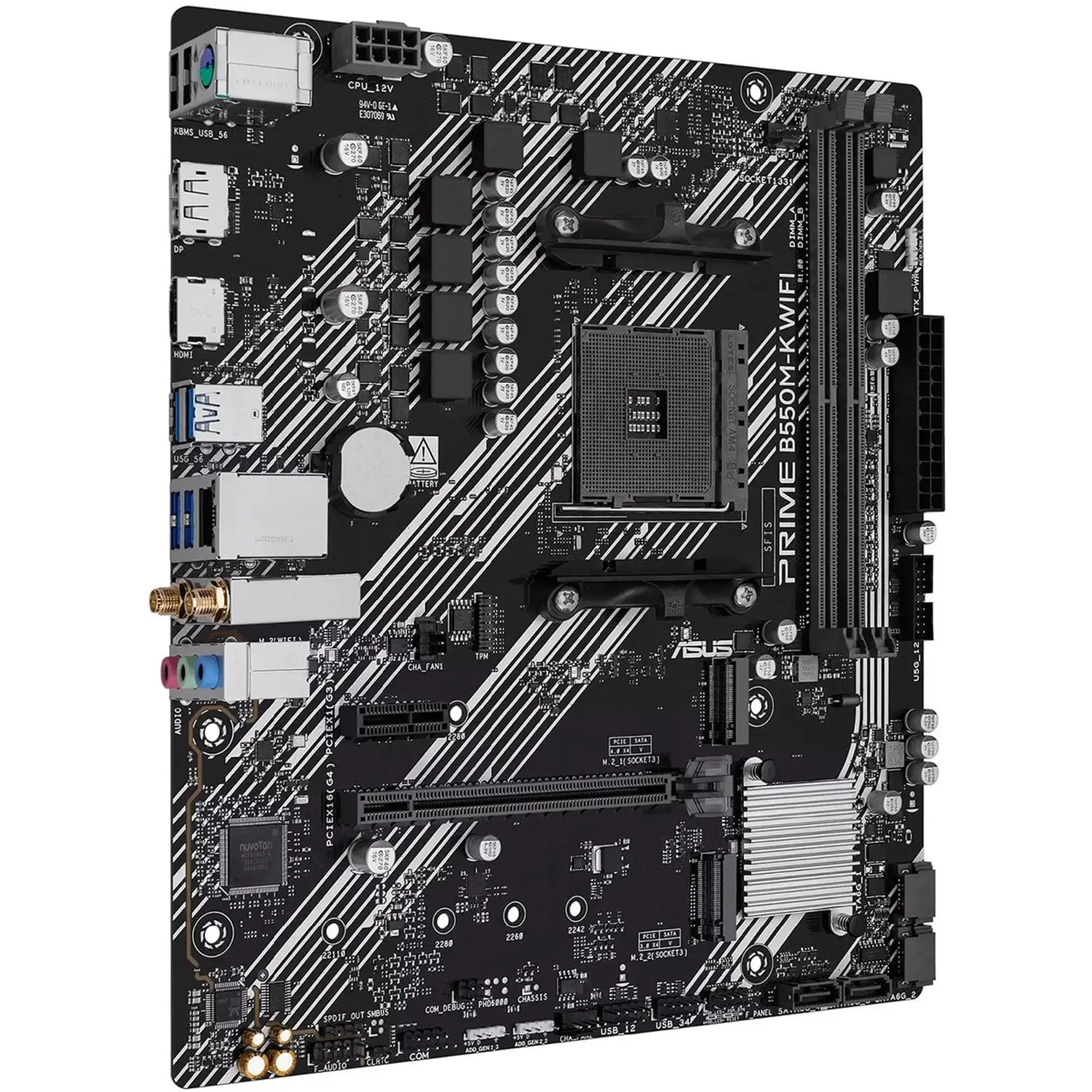 Купити Материнська плата ASUS PRIME B550M-K WIFI (sAM4, AMD B550, DDR4, mATX) - фото 3