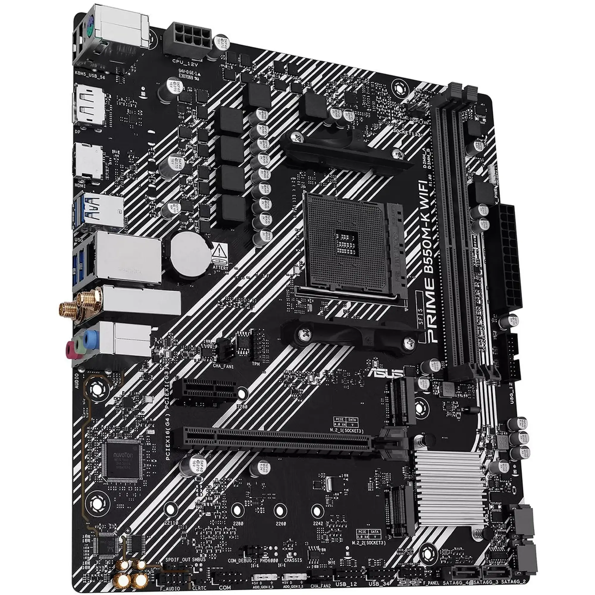 Купити Материнська плата ASUS PRIME B550M-K WIFI (sAM4, AMD B550, DDR4, mATX) - фото 4