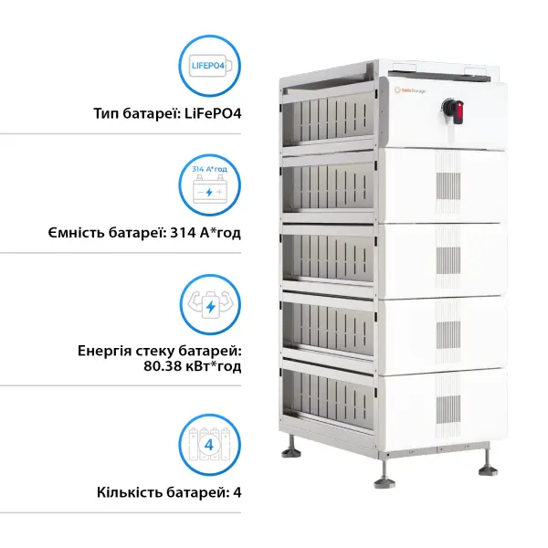 Купити Акумуляторна батарея Solis FlexCore-ID 80kWh 256V 314AH LiFePO4 (FlexCore-ID-80kWh) - фото 2