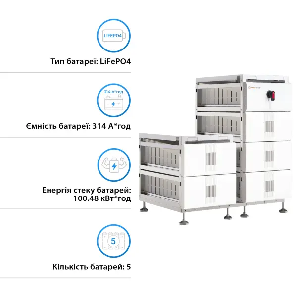 Купити Акумуляторна батарея Solis FlexCore-ID 100kWh 320V 314AH LiFePO4 (FlexCore-ID-100kWh) - фото 2