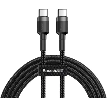 Купити Кабель Baseus Cafule USB-C - USB-C PD2.0 60W 20V 3A 1m Black (CATKLF-GG1) - фото 1