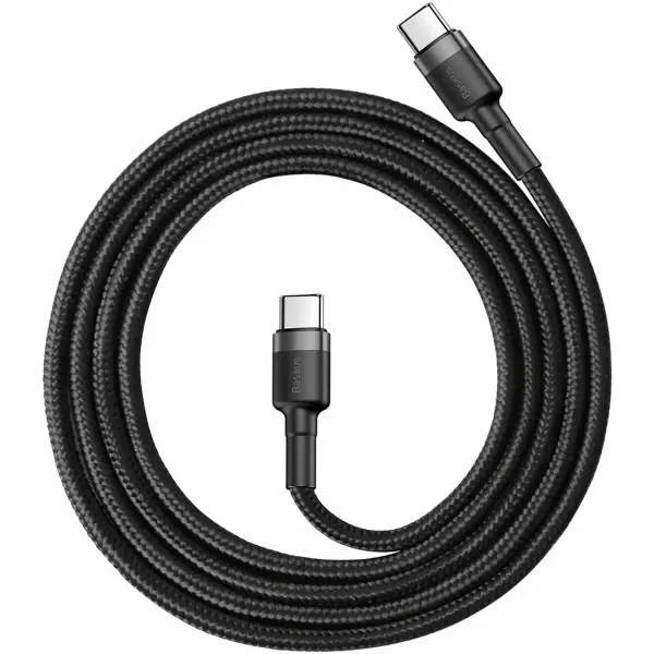Купити Кабель Baseus Cafule USB-C - USB-C PD2.0 60W 20V 3A 1m Black (CATKLF-GG1) - фото 2