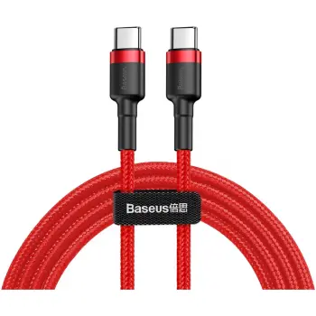 Купити Кабель Baseus Cafule USB-C - USB-C PD2.0 60W 20V 3A 1m Red (CATKLF-G09) - фото 1