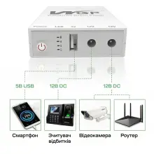 Купити ДБЖ Mini UPS WGP UPS103C 20000mAh 5V/12V/12V, Li-ion 4*4Ah - фото 6