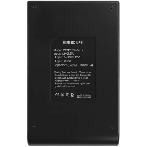 Купити ДБЖ Mini UPS WGP UPS1032 10400mAh 5V/9V/12V, Li-ion 4*2.6Ah - фото 6