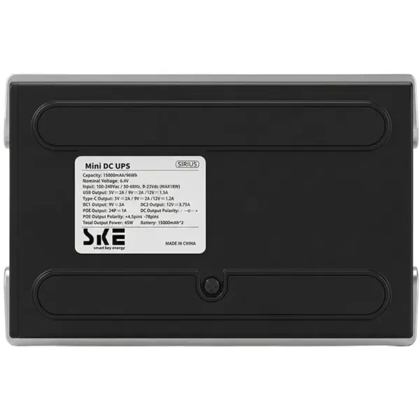 Купити ДБЖ Mini UPS SKE SIRIUS 45W 30000mAh 5V/9V/12V/24V/PoE, LiFePO4 2*15Ah - фото 8