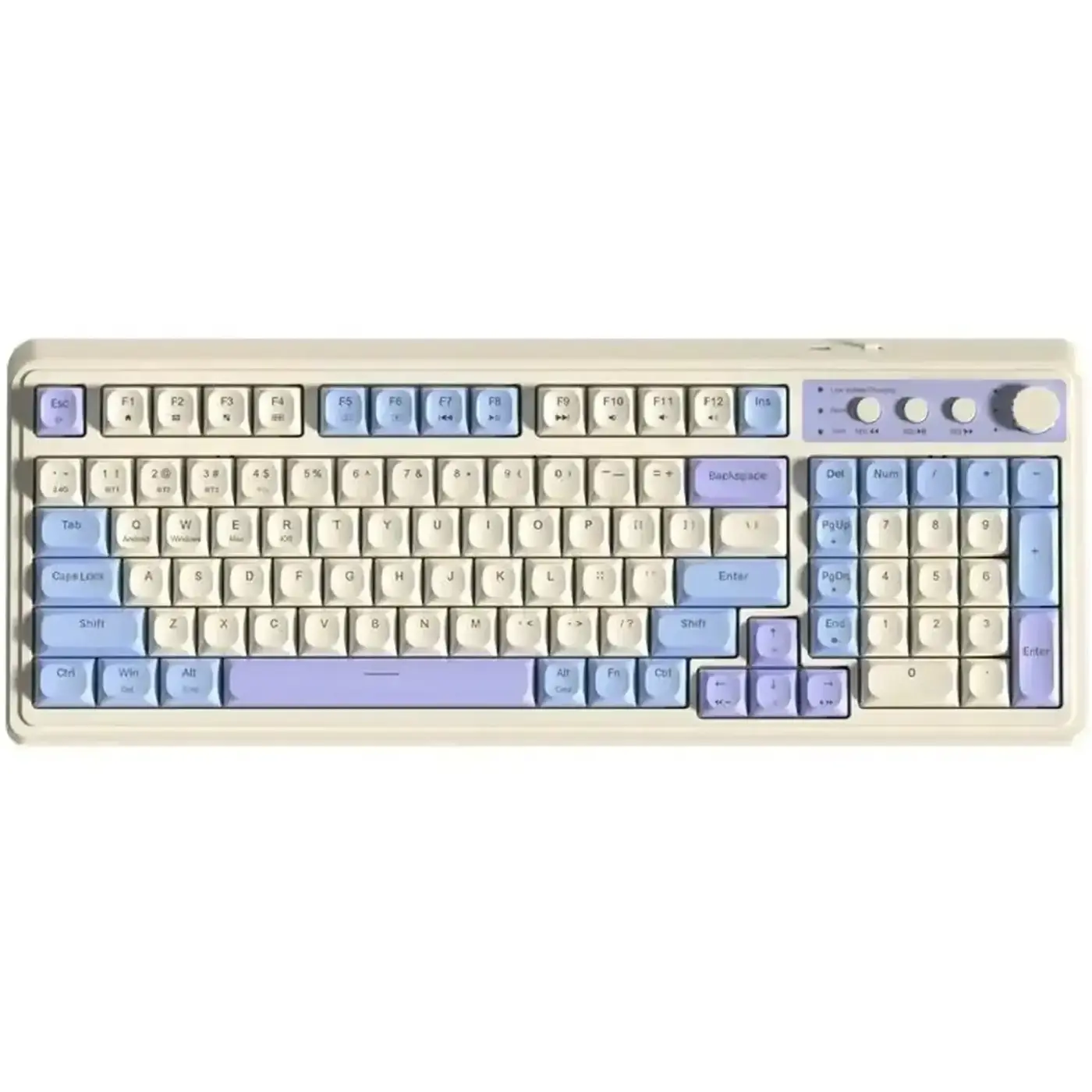 Купити Клавиатура Aula S99 Wireless/Bluetooth/USB UA White/Purple (6948391209906) - фото 1