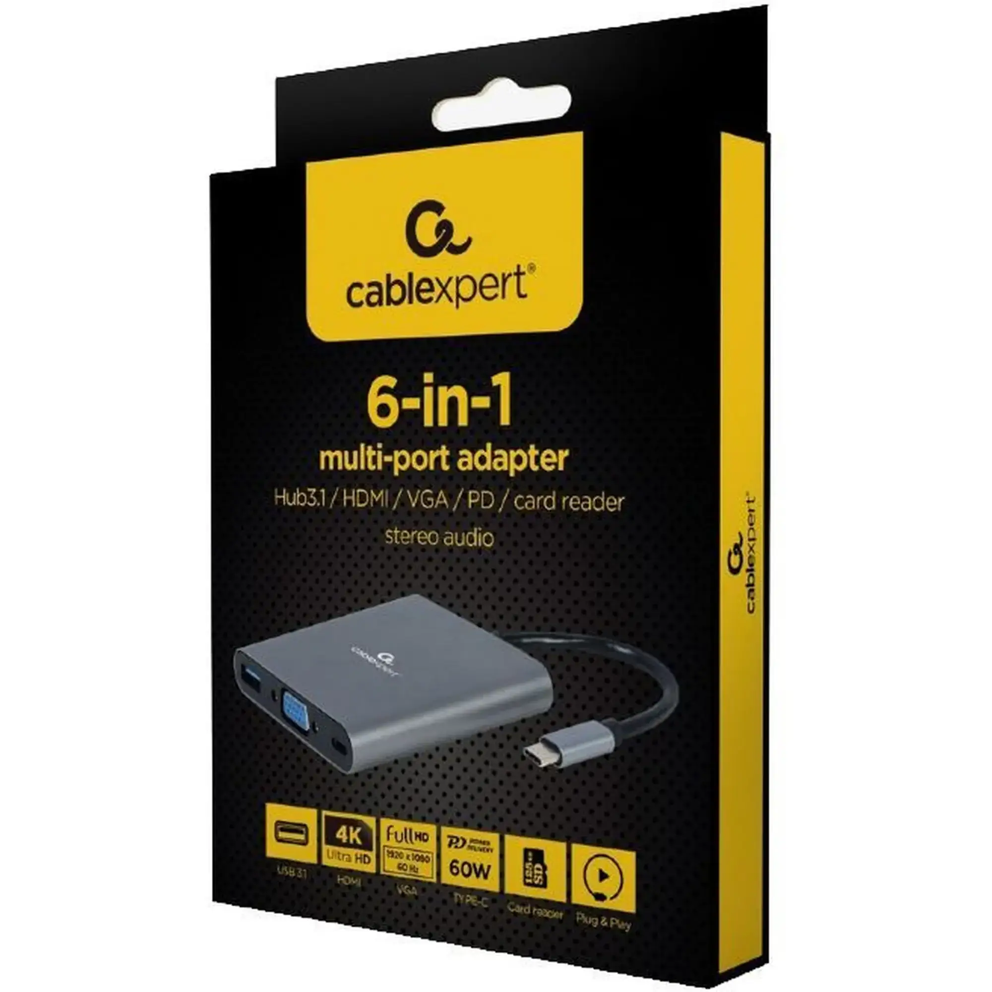Купити Концентратор Cablexpert USB-C 6-in-1 (A-CM-COMBO6-01) - фото 3