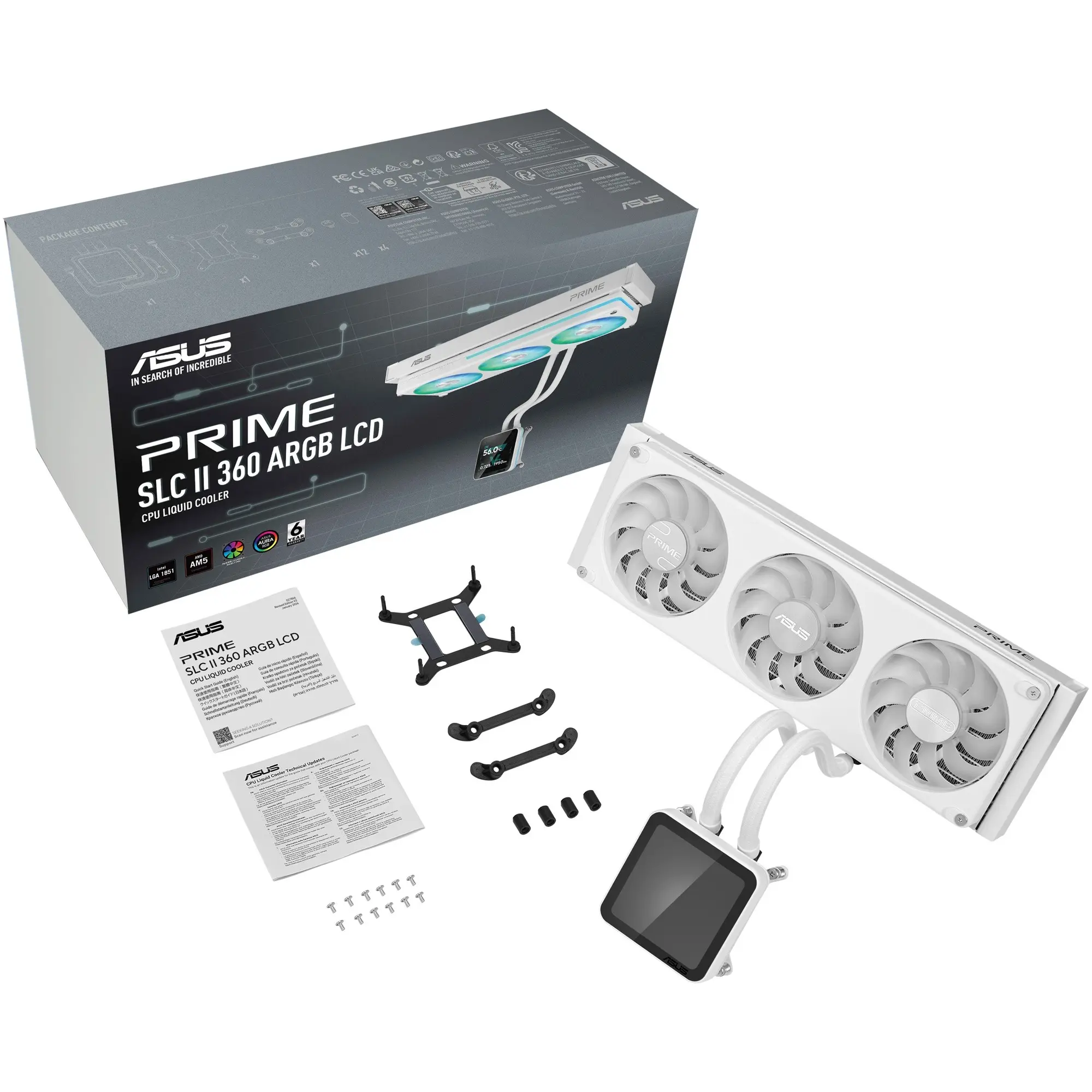 Купить Система водяного охлаждения ASUS Prime SLC II 360 ARGB LCD White (90RC01W2-B0EAY0) - фото 16