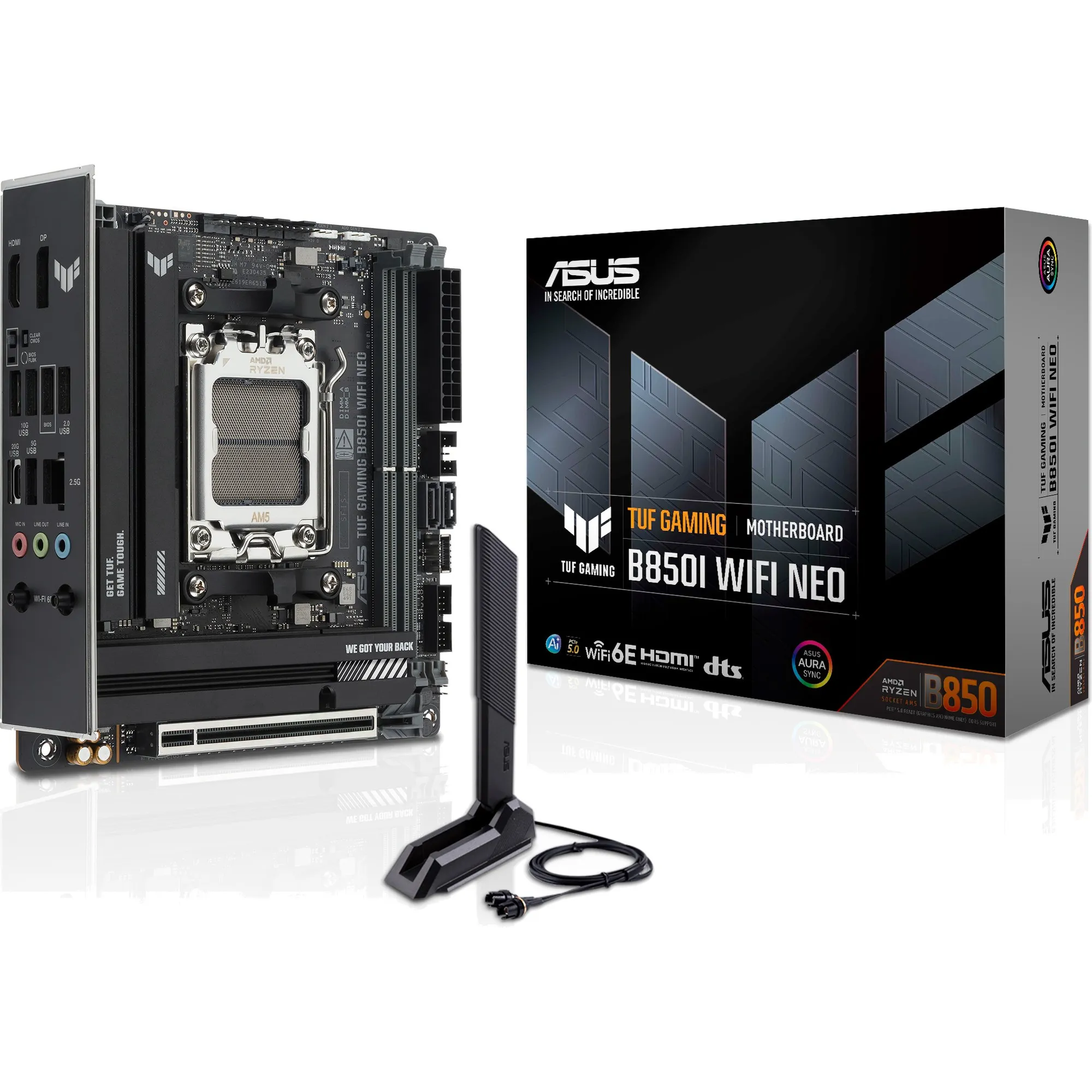 Купить Материнская плата ASUS TUF GAMING B850I WIFI NEO (sAM5, AMD B850, DDR5, Mini-ITX) - фото 1