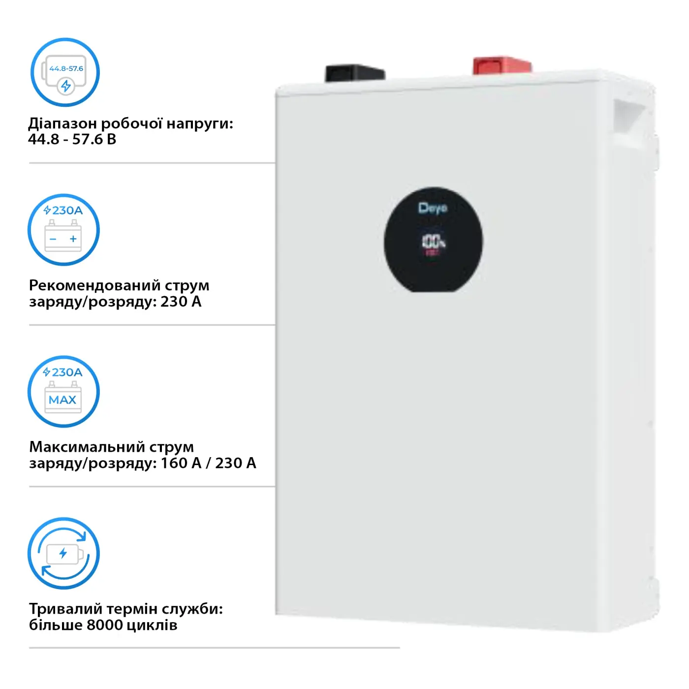 Купити Система зберігання енергії DEYE SV-3DE12K2-LDE16K1-1 12kW 16.1kWh 1BAT LiFePO4 ≥6000 циклів - фото 6