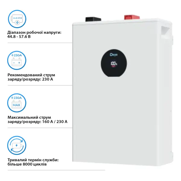 Купити Система зберігання енергії DEYE SV-3DE12K2-LDE16K1-1 12kW 16.1kWh 1BAT LiFePO4 ≥6000 циклів - фото 6