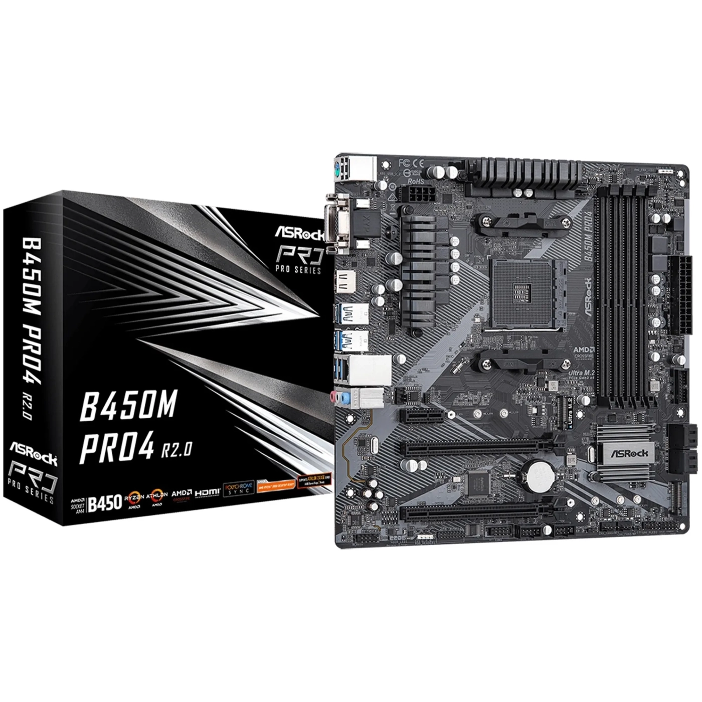 Купить Материнская плата ASRock B450M Pro4 R2.0 - фото 1
