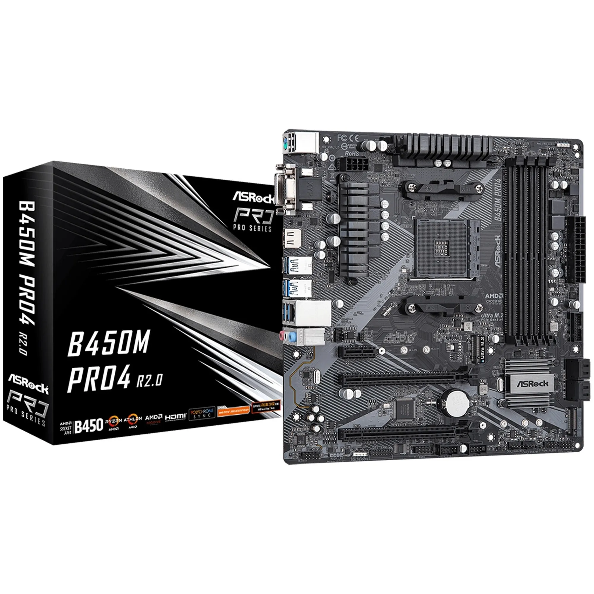 Купить Материнская плата ASRock B450M Pro4 R2.0 - фото 1