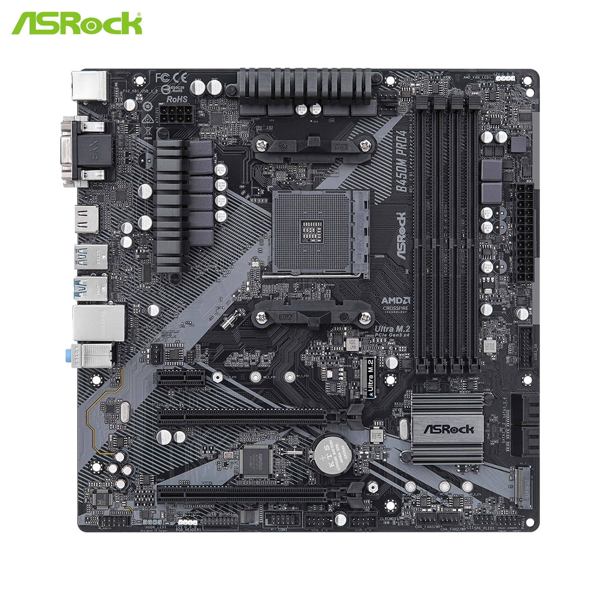 Купить Материнская плата ASRock B450M Pro4 R2.0 - фото 2