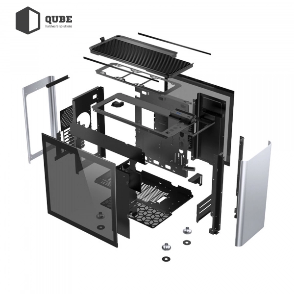Купити Корпус QUBE i 400 Tempered glass Silver (i400-G Silver) - фото 16