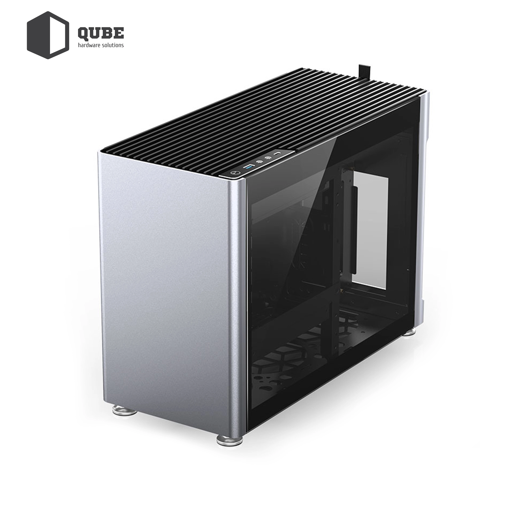 Купить Корпус QUBE i100 Pro Tempered glass Silver (i100-G_Silver) - фото 8