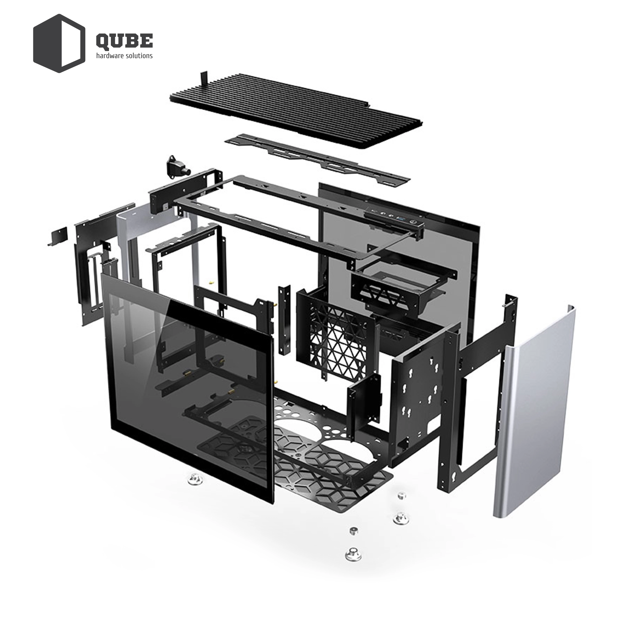 Купить Корпус QUBE i100 Pro Tempered glass Silver (i100-G_Silver) - фото 15