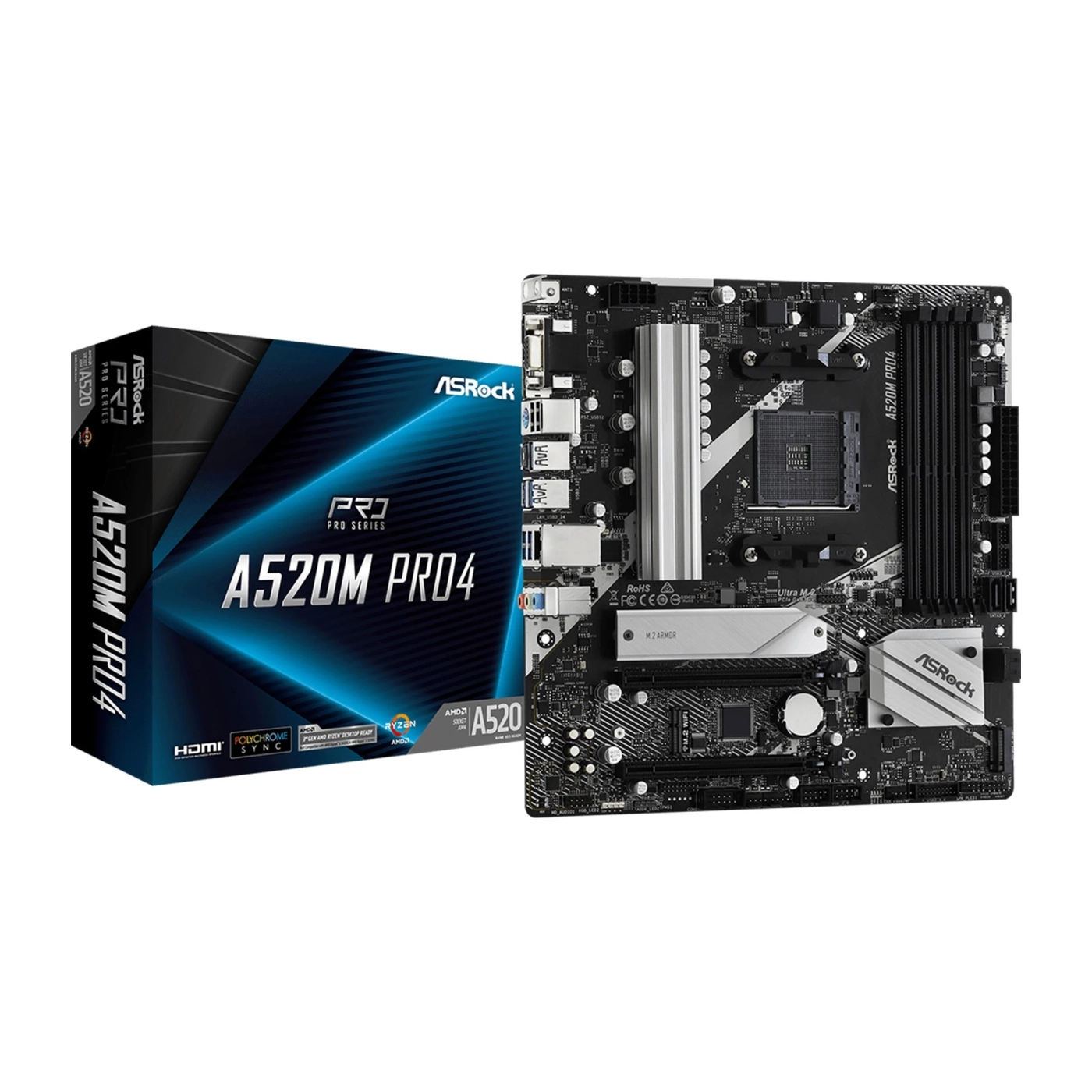 Купить Материнская плата ASRock A520M PRO4 - фото 1