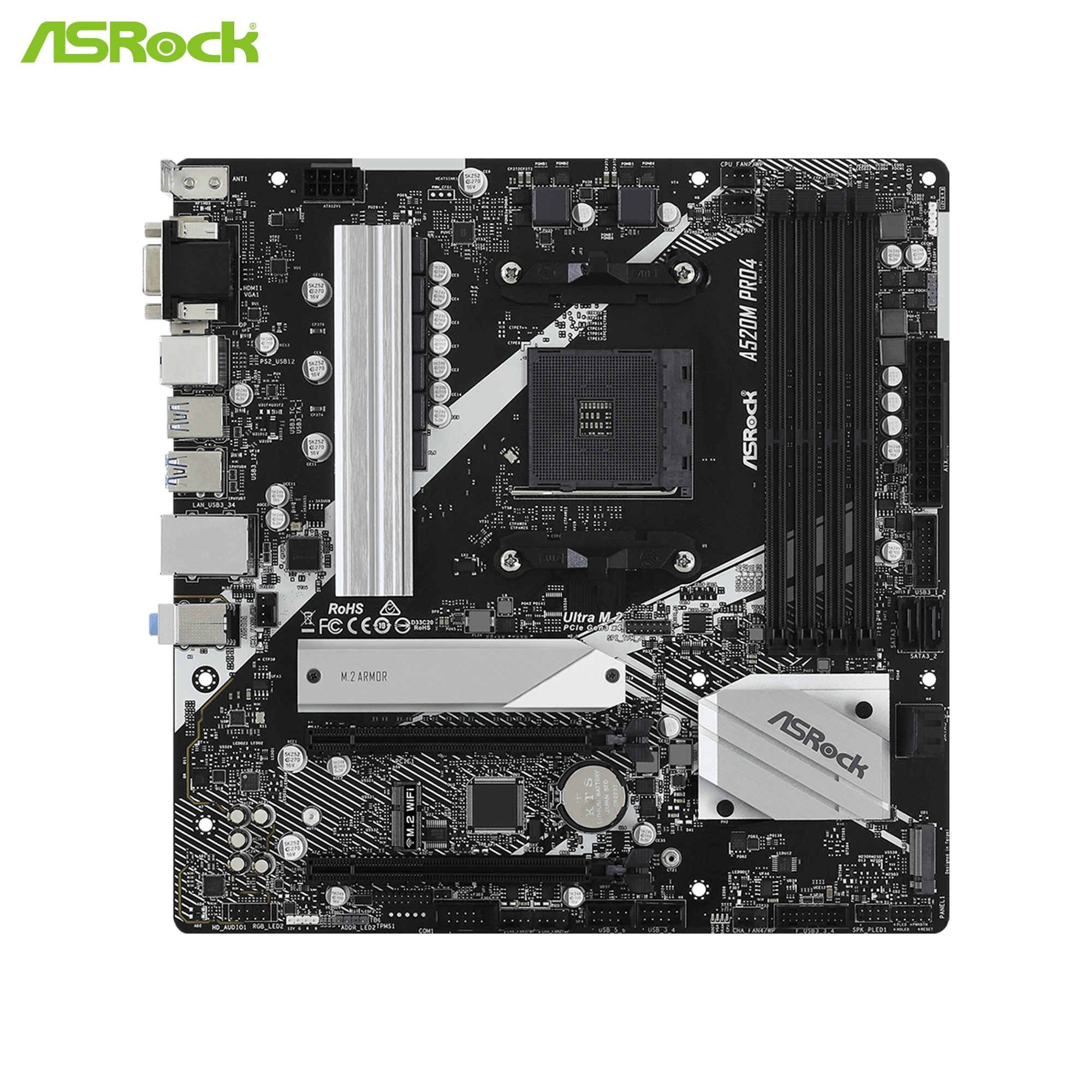 Купити Материнська плата ASRock A520M PRO4 - фото 2