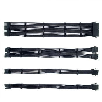 Купить Набор кабелей для блока питания QUBE 1x24P MB, 2x4+4P CPU, 2x6+2P VGA Black - фото 1