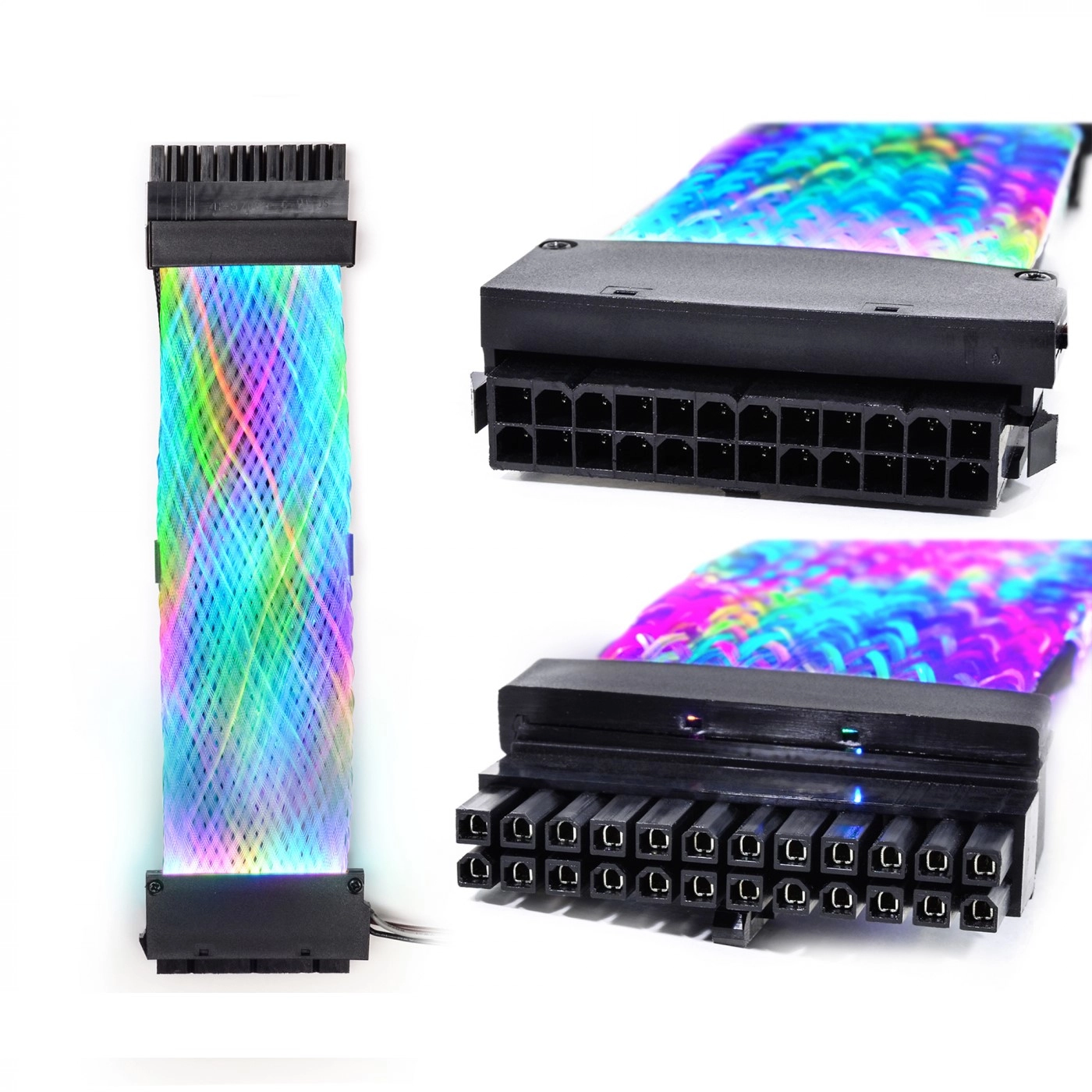 Купити Кабель для блоку живлення QUBE 24P ATX Braided-ARGB QBW24PBARGB - фото 1