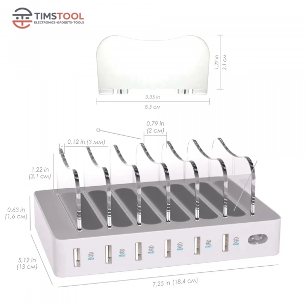 Купити Універсальна зарядна станція Timstool 6 USB Silver (SG0106Q-UA-SL) - фото 3