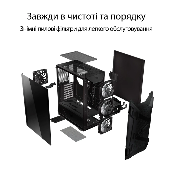 Купити Корпус ASUS GT301 TUF GAMING CASE/BLK/ARGBFAN (90DC0040-B49000) - фото 3