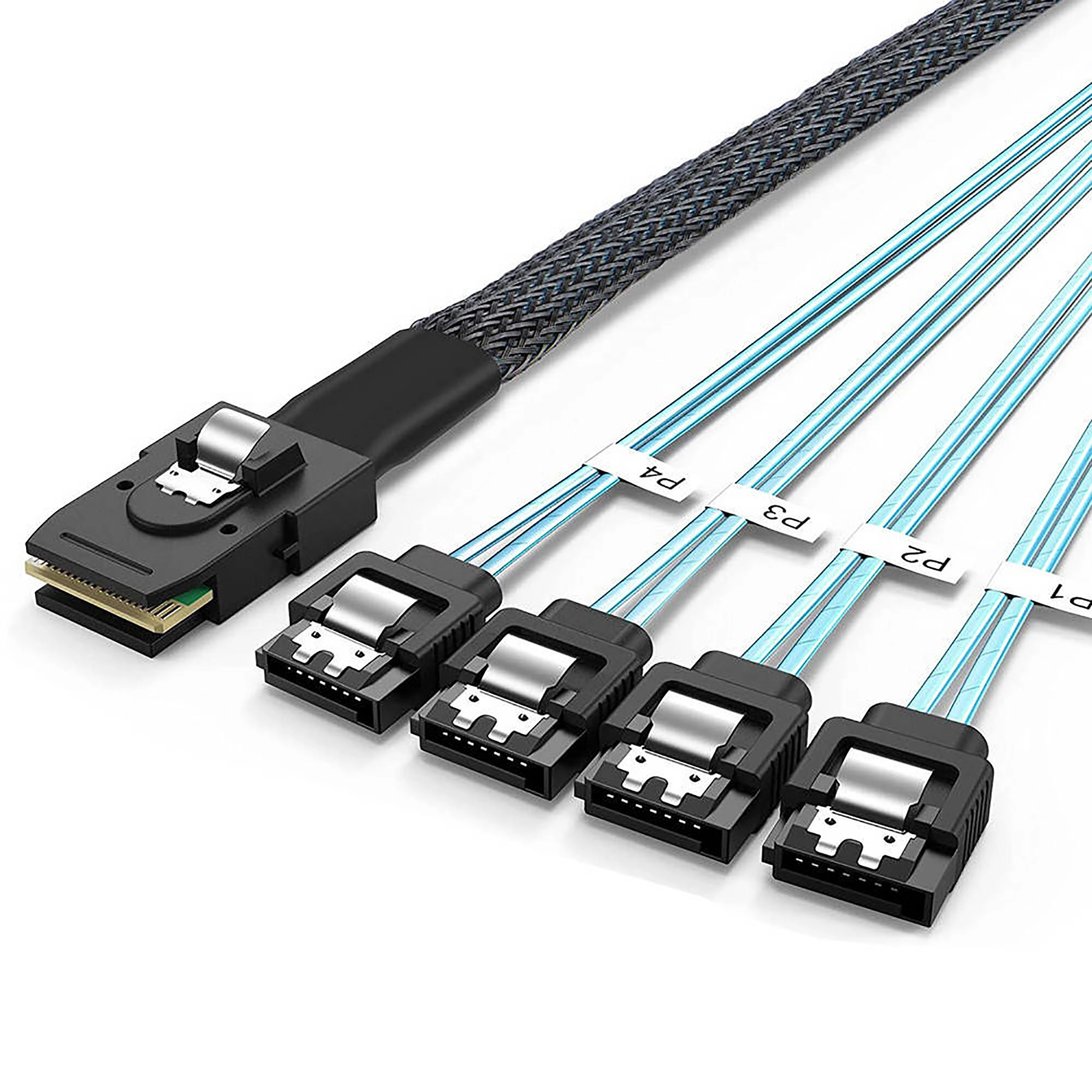 Купити Кабель для підключення дисків 100CM Mini SAS 36P SFF-8087 to 7Pin 4 SATA HDD (SFF80877Pin4SATA) - фото 2