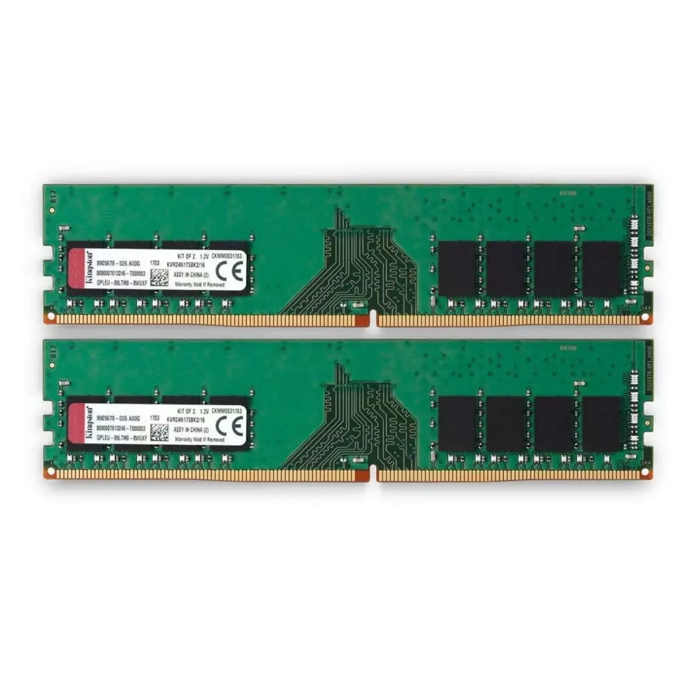 Купить Модуль памяти Kingston ValueRAM DDR4-2400 8GB KIT (2x4GB) (KVR24N17S6K2/8) - фото 2