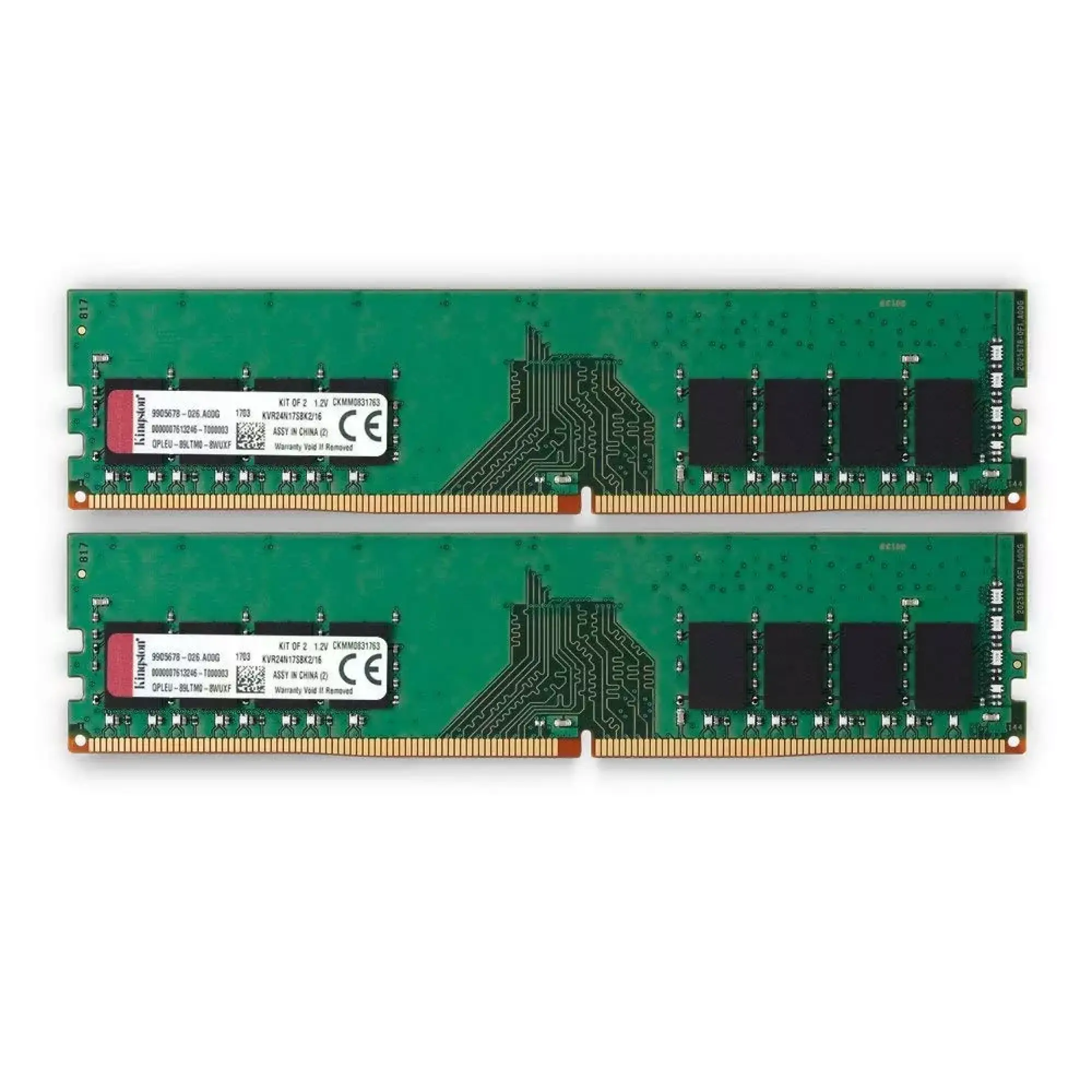Купить Модуль памяти Kingston ValueRAM DDR4-2400 8GB KIT (2x4GB) (KVR24N17S6K2/8) - фото 2