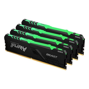 Купить Модуль памяти Kingston FURY Beast RGB DDR4-3000 32GB KIT (4x8GB) (KF430C15BBAK4/32) - фото 1