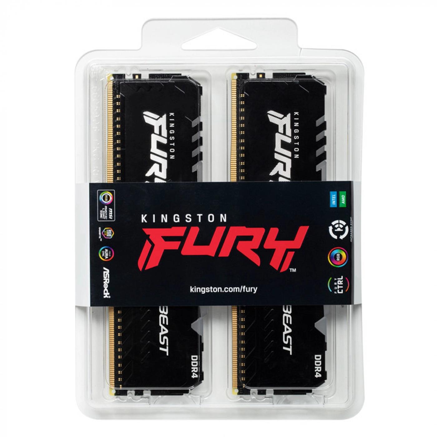 Купить Модуль памяти Kingston FURY Beast RGB DDR4-3000 64GB KIT (2x32GB) (KF430C16BBAK2/64) - фото 5