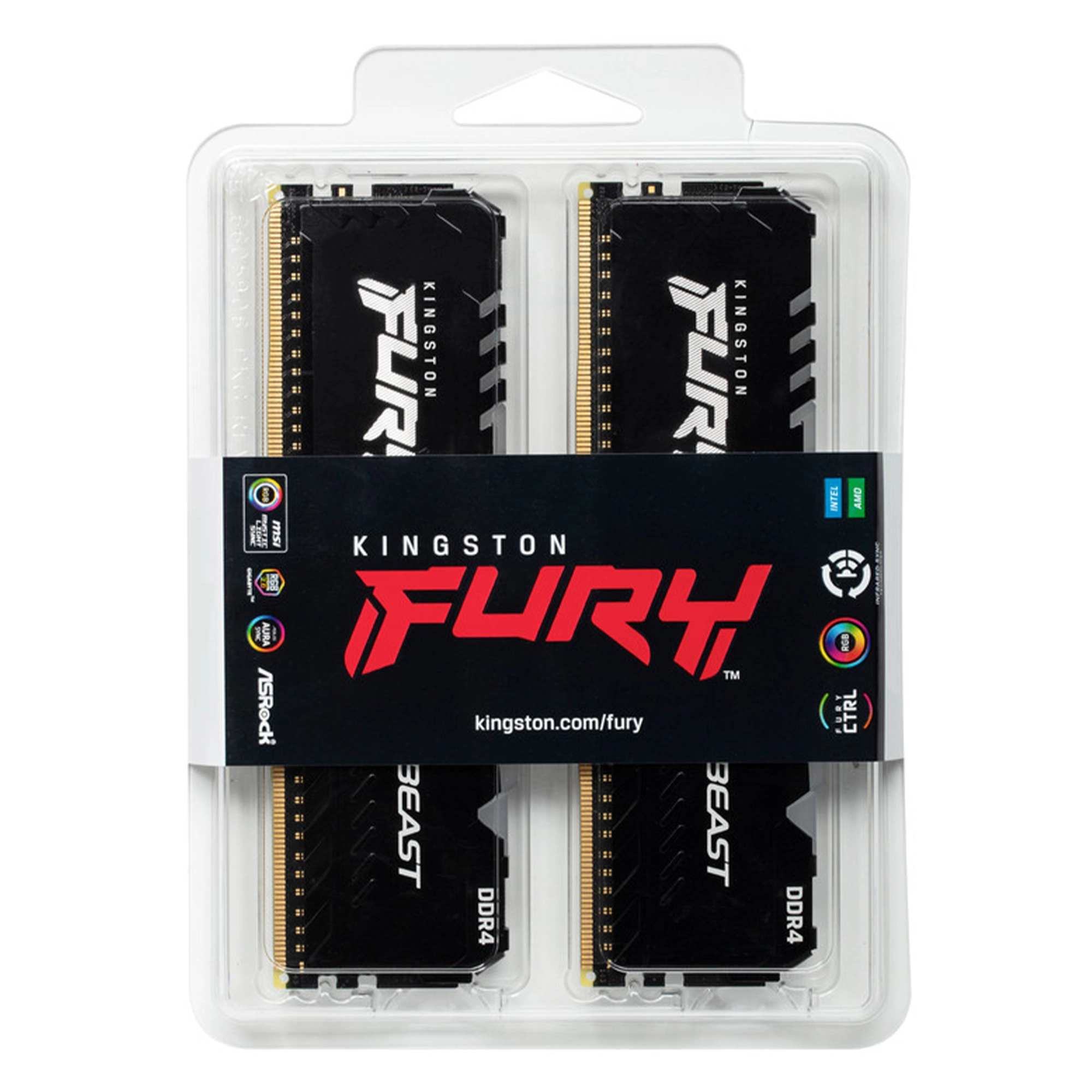 Купить Модуль памяти Kingston FURY Beast RGB DDR4-3733 32GB KIT (2x16GB) (KF437C19BB1AK2/32) - фото 5