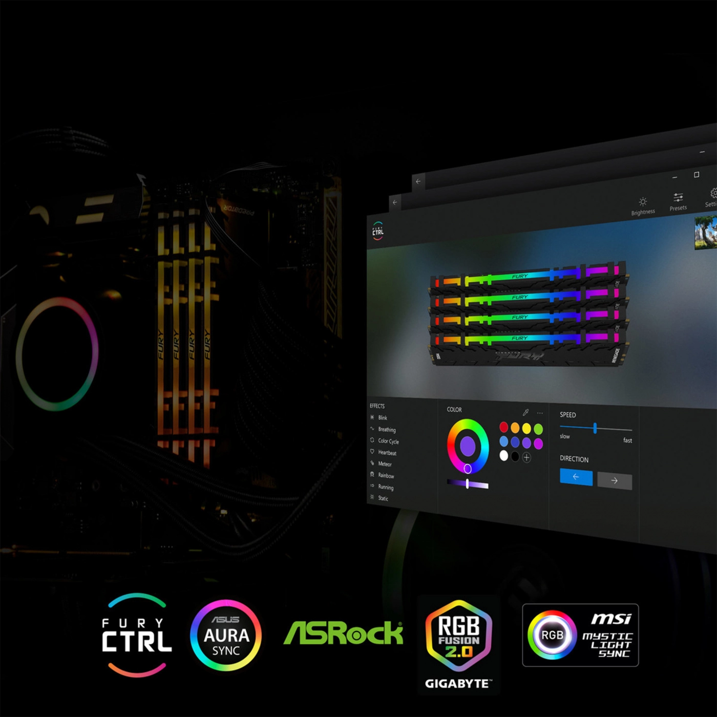 Купити Модуль пам'яті Kingston FURY Renegade RGB DDR4-4000 16GB KIT (2x8GB) (KF440C19RBAK2/16) - фото 11